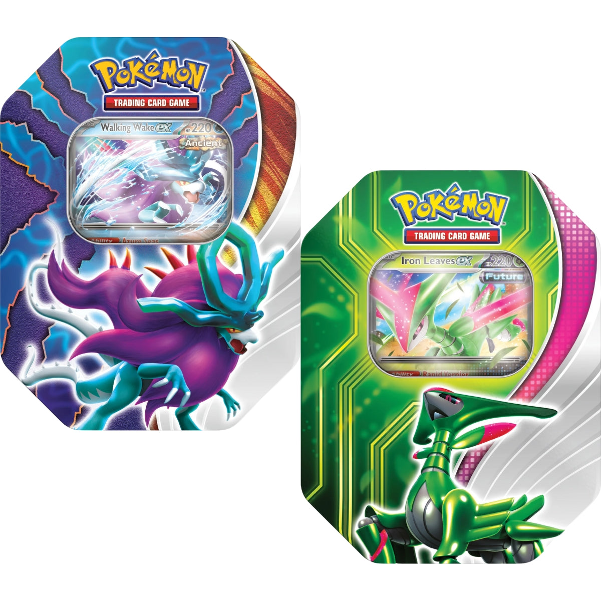Pokemon Paradox Clash Tin Box Walking Wake ex oder Iron Leaves ex