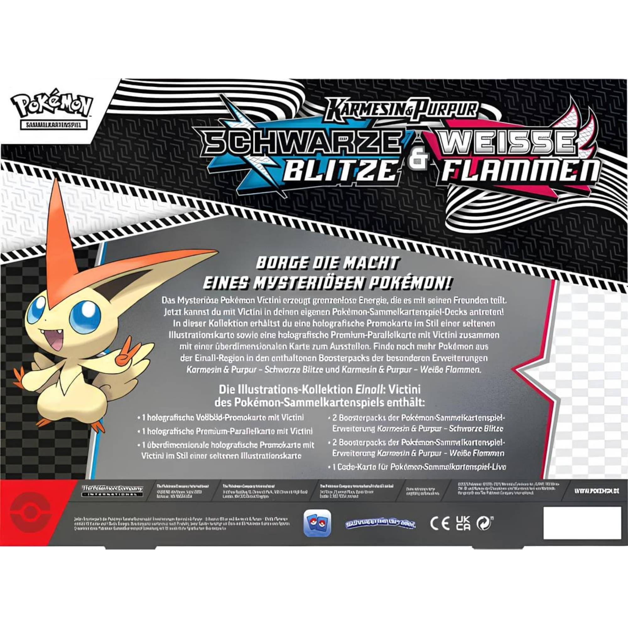 Schwarze Blitze & Weiße Flammen Victini Illustrations Kollektion deutsch