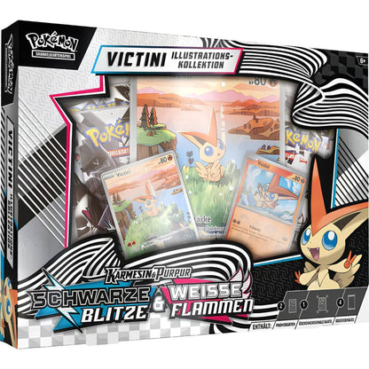 Schwarze Blitze & Weiße Flammen Victini Illustrations Kollektion deutsch